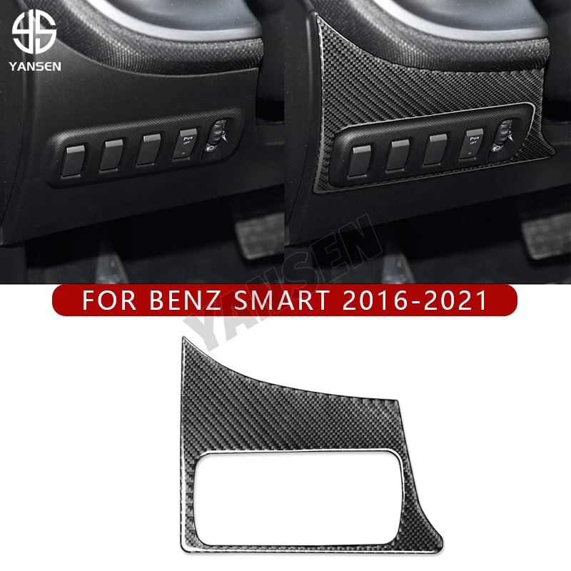 

Car Headlight Switch Control Panel Carbon Fiber Sticker For Benz Smart 453 Fortwo 2016-2021 Auto Interior Accessories