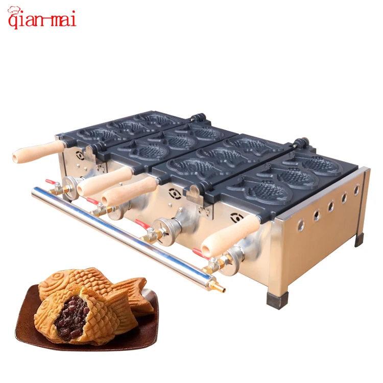 

Commercial Electric Baking Double Head Snack Machine Rotary Custom Taiyaki Fish Waffle Maker