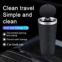 Car Clamshell Trash Can, Seat Central Control Mini Storage Box, Waterproof Press Type Storage Bucket With Lid Amagi