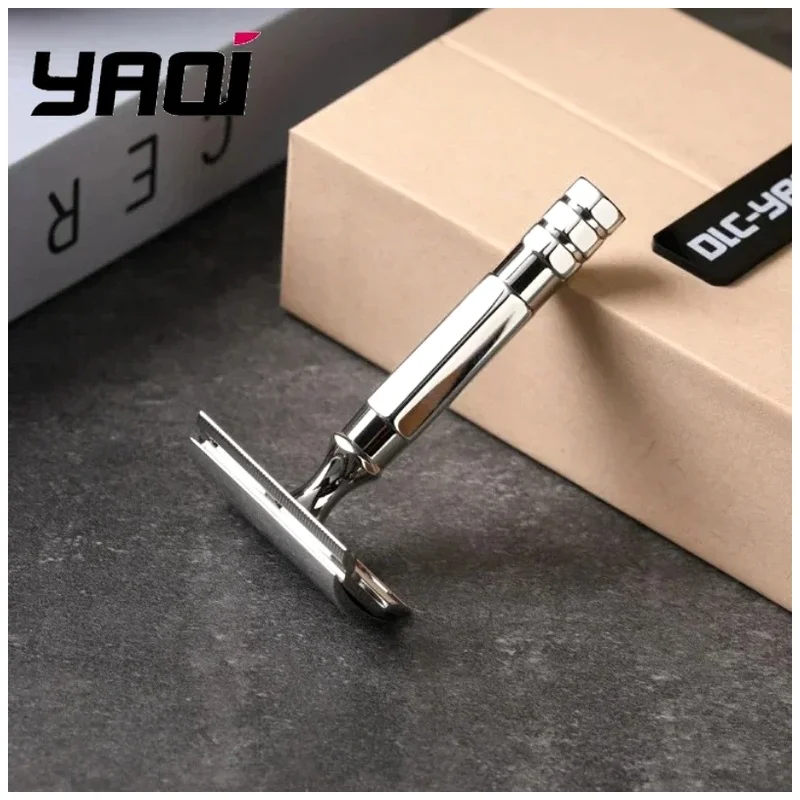 Yaqi Safety Razor THOT Stainless Steel Mens Wet Shave Grooming Tools Giving a gift box, you can give it to your boyfriend