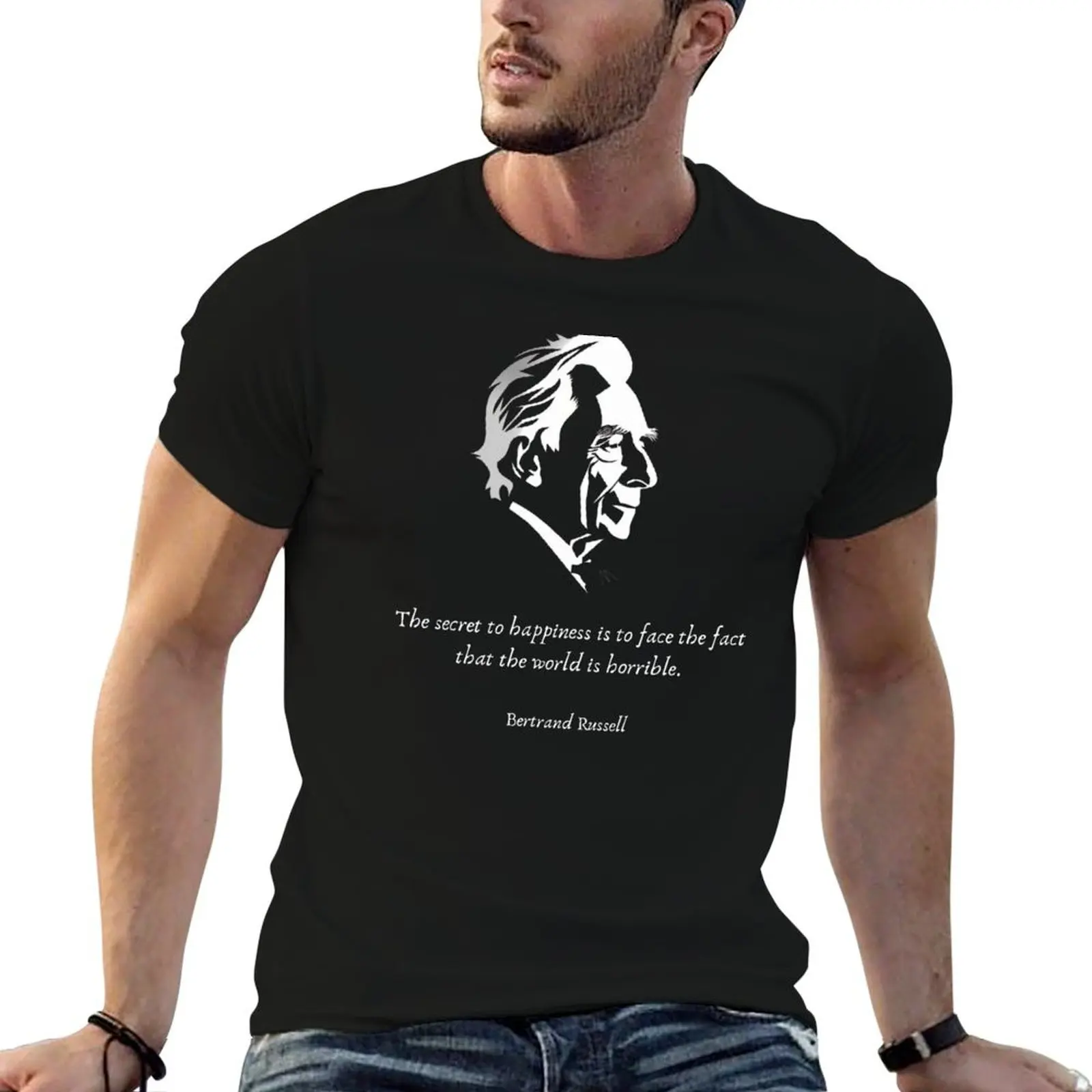 

Bertrand Russell - the world is horrible T-Shirt blacks plus size tops street wear funny t shirts for men