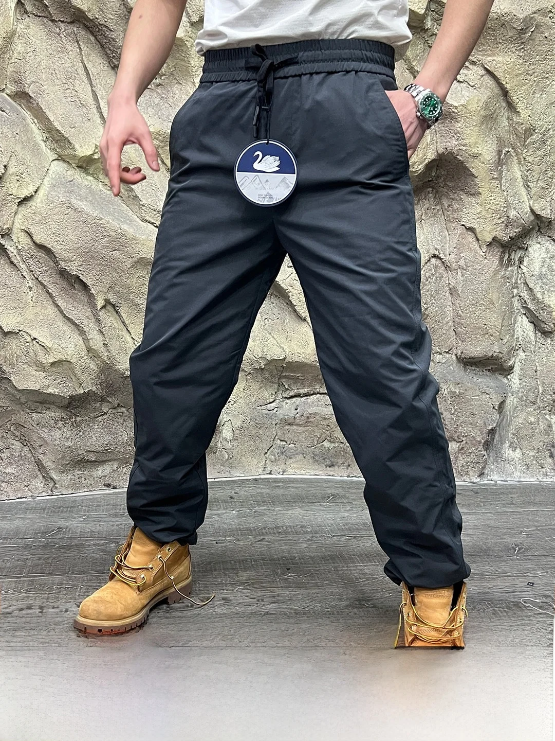 Men's Lightweight Warm down Pants Outdoor Casual Youth Fashion Long Trousers Winter New Arrival Goose down Series