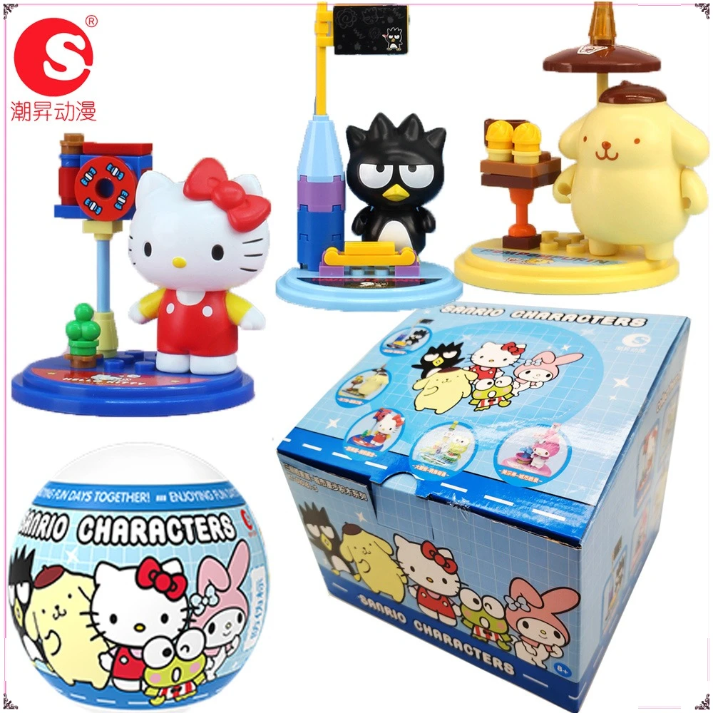 

Genuine Sanrio City Walk Series Gashapon Blind Box Cartoon Characters Assembly Puzzle Model Toys Exquisite Gifts for Children