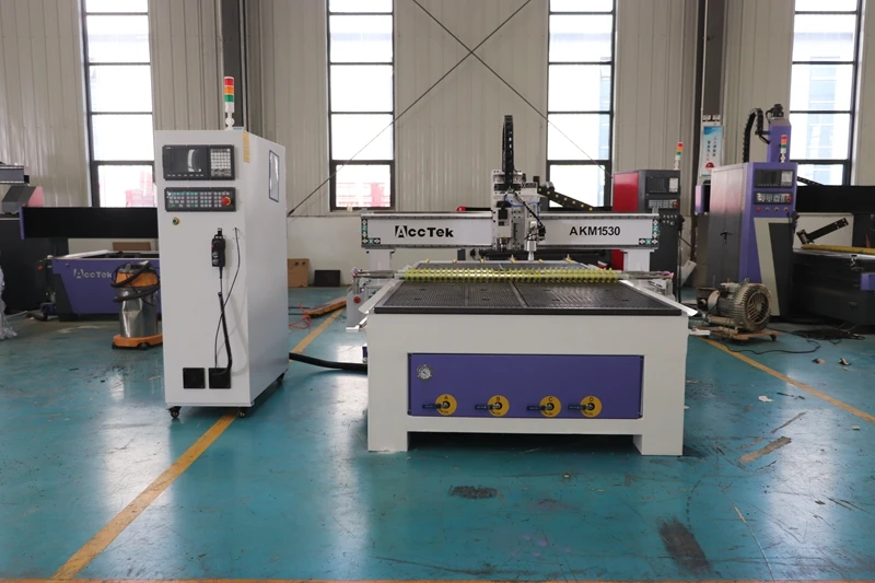 ACCTEK 1530 ATC CNC Router with Oscillating Knife and CCD for Furniture Packaging and Textile Industries