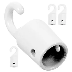 4 Pcs White Hooks Curtain Rod Hangers Blind Replacement Parts Vertical Wand Tips Horizontal Blinds Accessories Window Decor Home