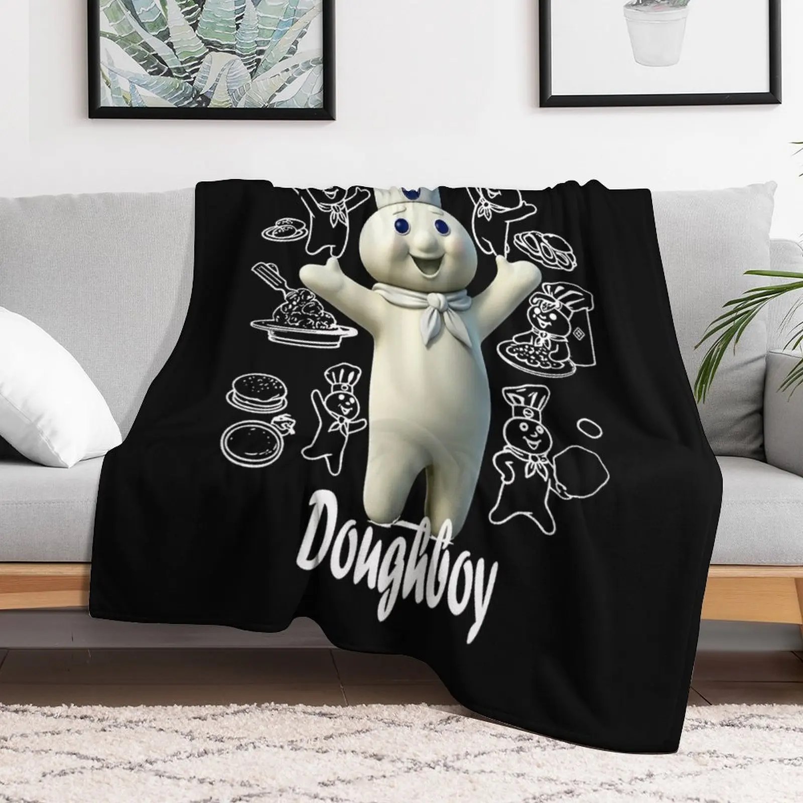 Pillsbury Doughboy Funny Design The Dough Baking Costume Throw Blanket Hair manga Soft Blankets