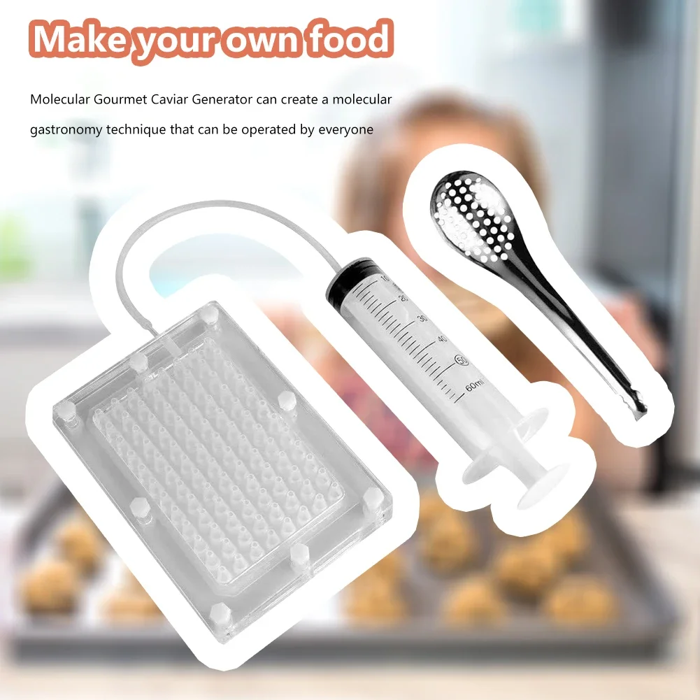 Rapid Caviar Maker Kit Transparent Caviar Spherification Tool with Spoon Spherification Dropper Creative Kitchen Accessories