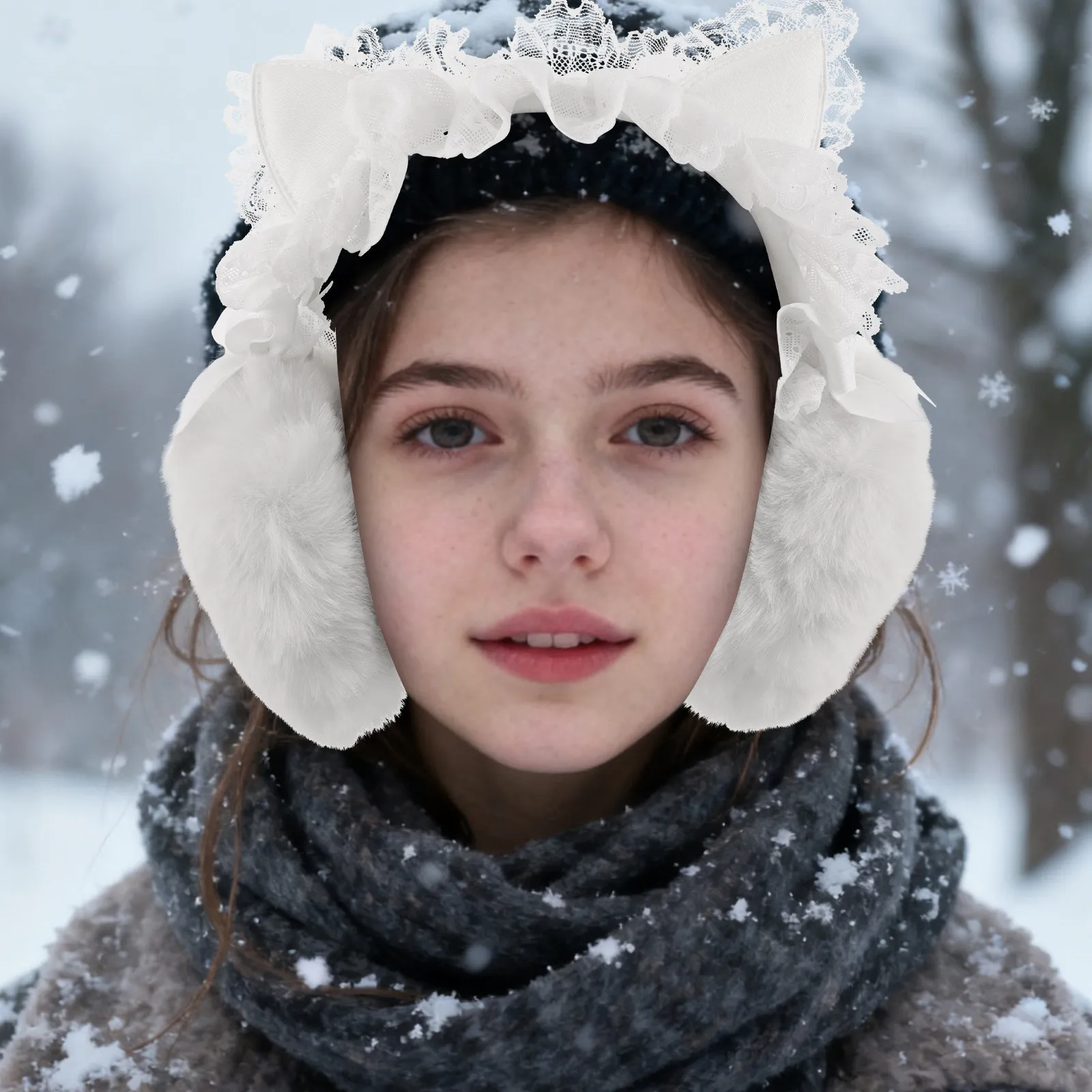 lace-cat-white-winter-winter-ear-covers-covers-for-girls-warm-soft-cold-weather-protection-cozy-animal-ear-warmers