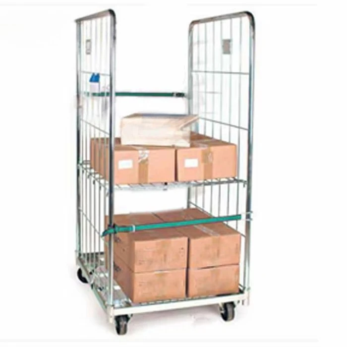 2 side nested safe transport safety cage trolley rolling trolley