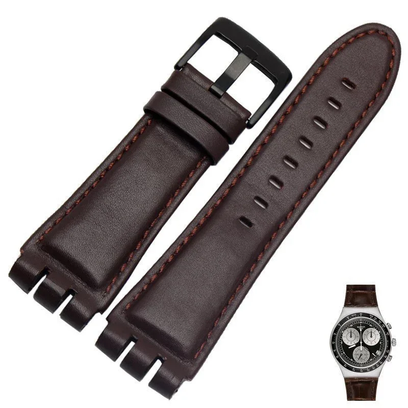 23MM Genuine Calf Leather Watchband Steel Clasp For Swatch IRONY YOS440 449 448 401G Watch Strap Watchband Bracelet Wrist Man