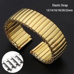 Stainless Steel Elastic Watchband 12mm 14mm 16mm 18mm 20mm 22mm Metal Stretch Expansion Strap Men Women Replacement Wristband