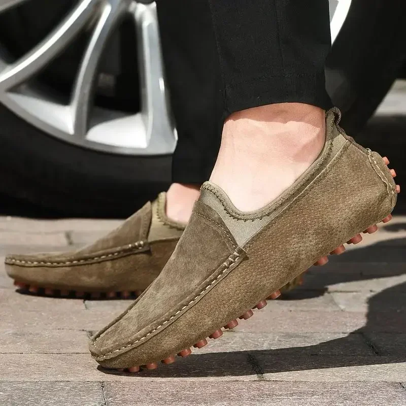 

Luxury Men's Leather Casual Breathable Leather Shoes Men's Summer Versatile Moccasins Korean Style Loafers