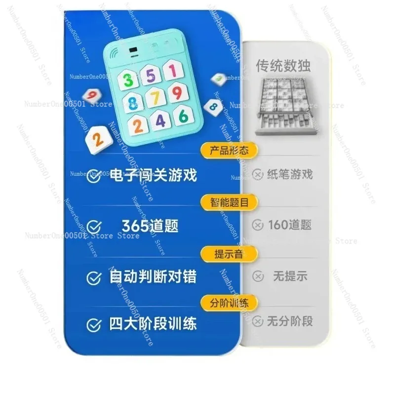 Electronic Sudoku Board Game Smart Logic Trainer Auto Generate Puzzles for Kids and Adults Brain Game