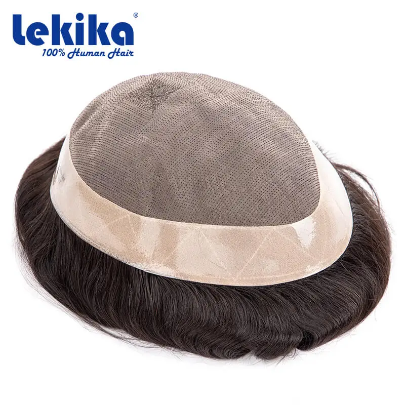 Toupee Mono Male Wig Men Wig 100% Natural Human Hair Durable Male Hair Prosthesis Toupee Men 6\