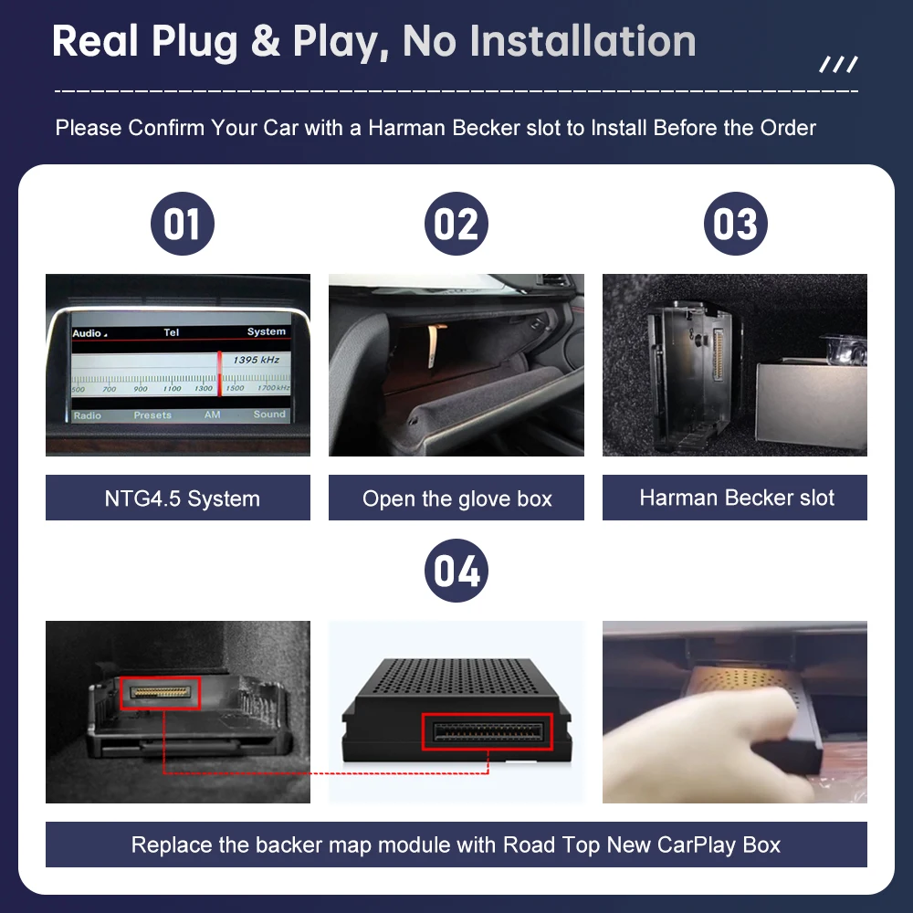 Plug and Play Wireless CarPlay for Mercedes Benz E Class W207 W212 NTG4.5 2011-2014 Android Auto AirPlay Navigation