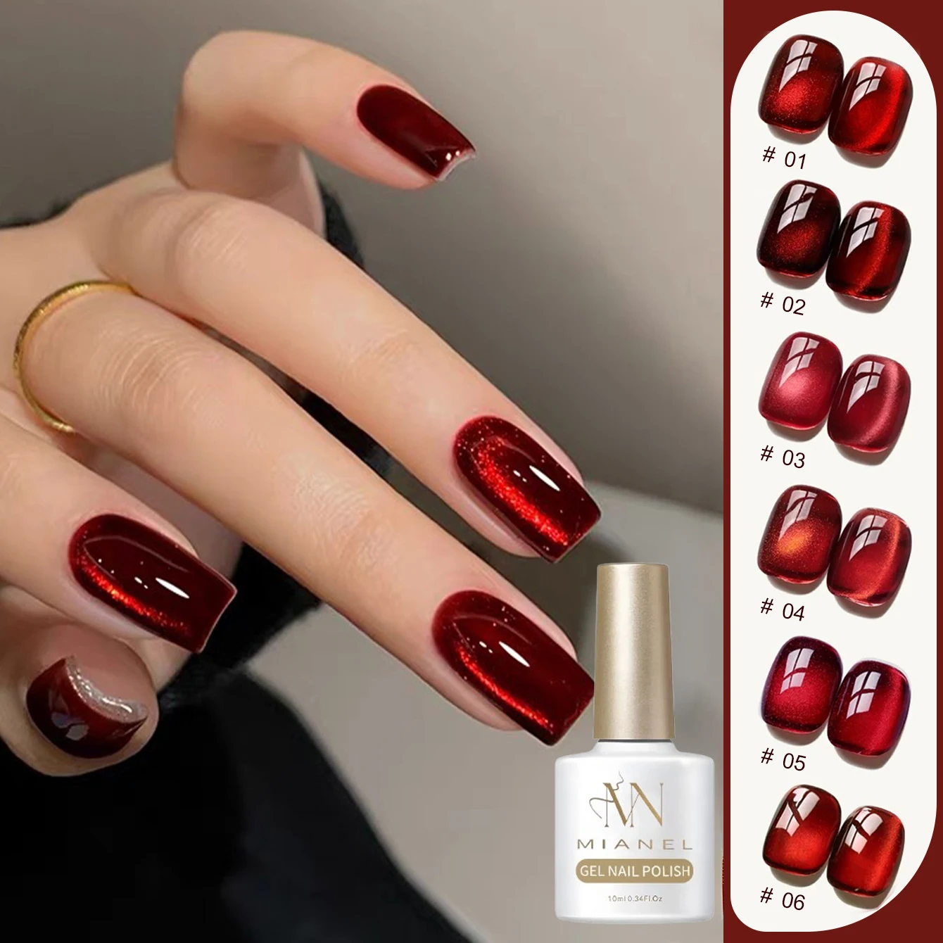 MIANEL 2026 10ML Vernis à ongl - Nail Art Red Wine Cat Eye avis et prix