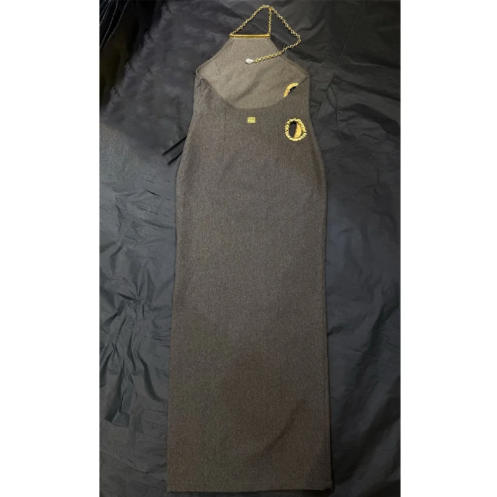 فستان نسائي صيفي موديل 2026 برقبة رسن مع صدرية بإبزيم معدني، فستان ضيق مثير للنساء، حمالة صدر جديدة للحفلات Y2K #6