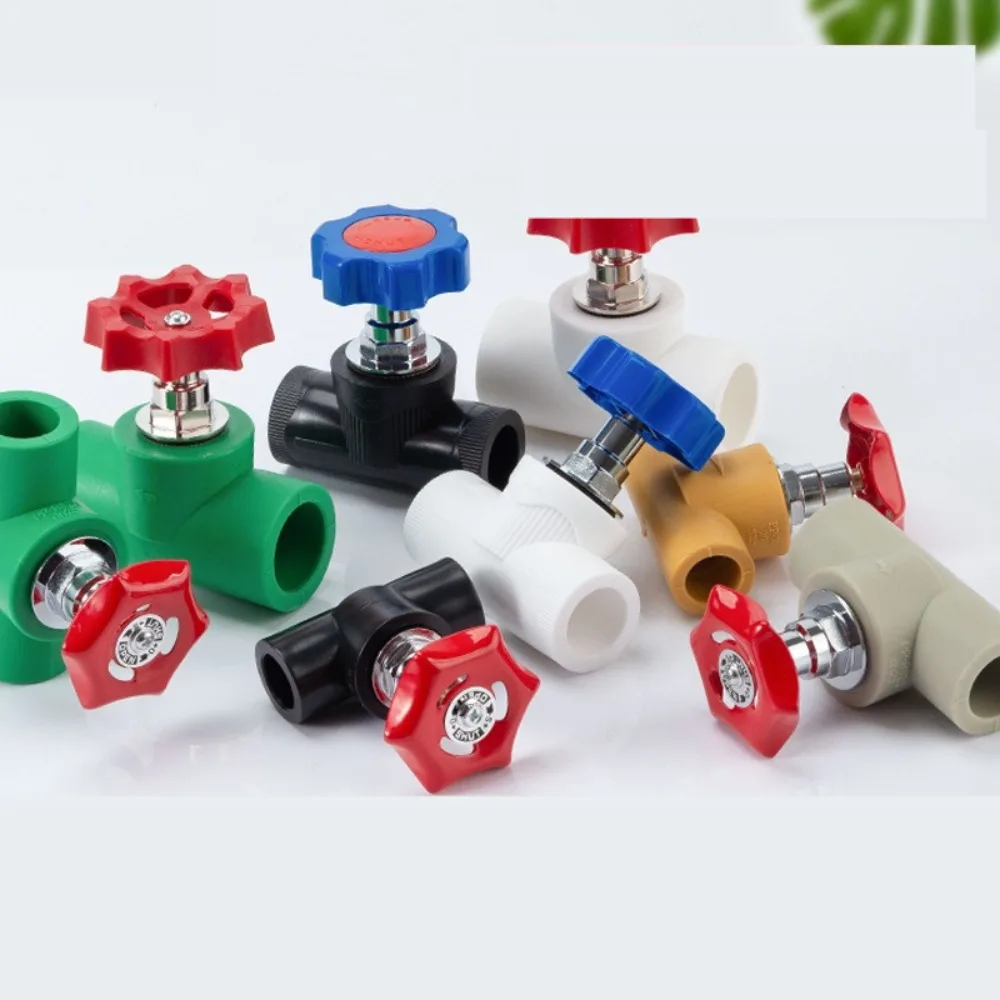 วาล์วประตูพลาสติก PPR คุณภาพสูง ขนาด 20~32 มม. แบบข้อต่ออุตสาหกรรม วาล์วบอลสวิตช์สำหรับงานประปา อุปกรณ์เสริมสำหรับตู้ปลา