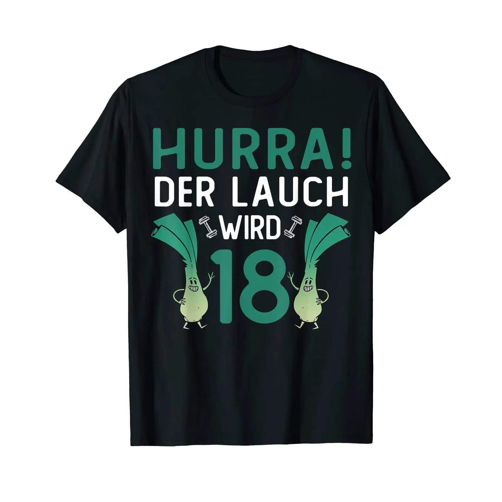 Men's 18th Birthday Saying Hurray the Leek is turning 18 T Shirt black S vintage Washed designer clothes Breathable Stylish