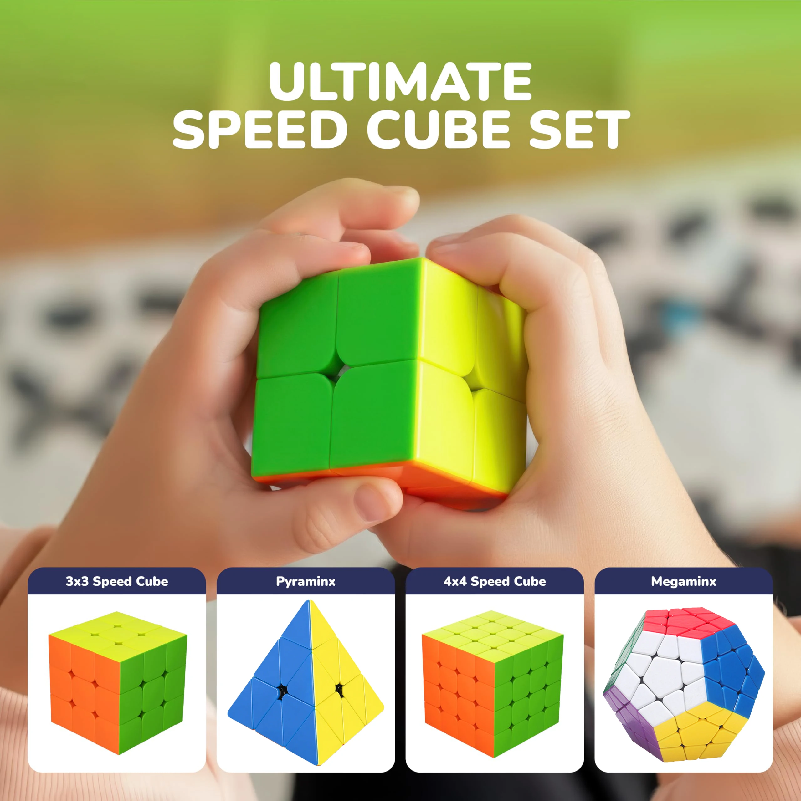 سينغسو سبيد كيوب 2x2 3x3 4x4 5x5 ميجامينكس ومكعب الهرم مجموعة مكعبات سحرية بدون ملصقات بسلاسة للأطفال والكبار #3