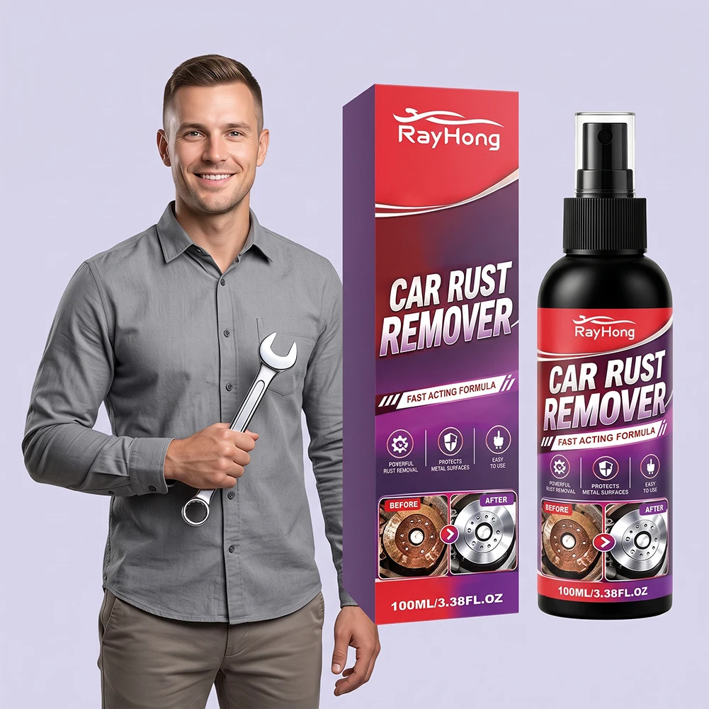 Car Rust Remover Spray For Metal Easy Spray-on, Wipe-off Application. Oxidized Chromes Bumpers And Trims