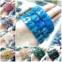Fashion Classic Single Piece Elastic Bracelet with Natural Stone Cut Persian Gulf Sun Stone Men's and Women's Yoga Sport Jewelry