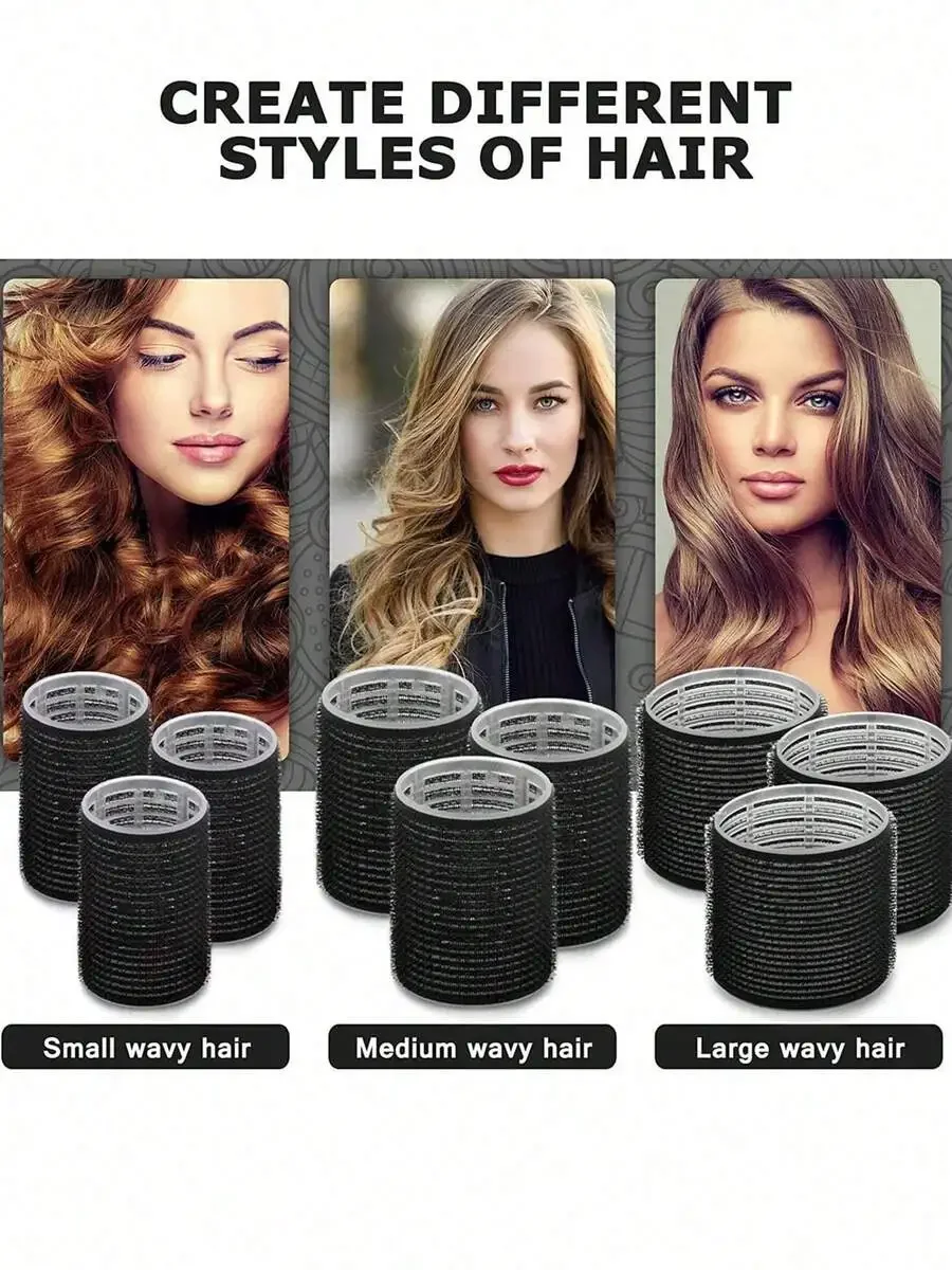 Jumbo Self-Grip Hair Curlers Rollers With Clips For Long Medium Short Hair view 5