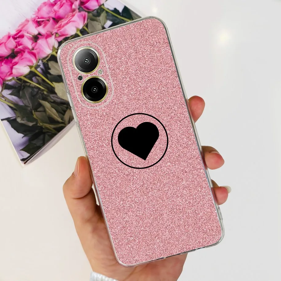 For Realme C67 4G 2024 Case Popular Flower Transparent TPU Silicone Soft Back Cover on Realme C67 RMX3890 RealmeC67 4G Protector
