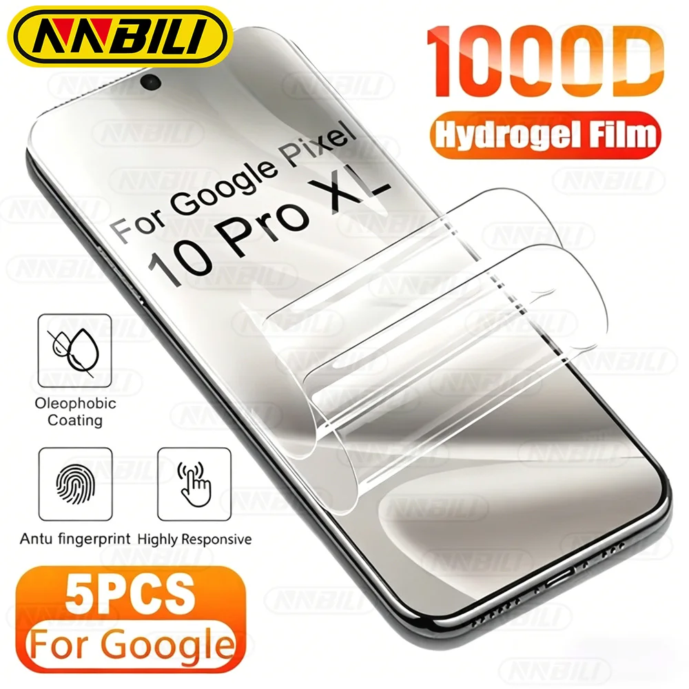 NNBILI 5 uds. Película de hidrogel para Google Pixel 10 9 Pro XL 9A 8 Pro 8A, Protector de pantalla para Google Pixel 7A 6 Pro 4A 4 XL, cubierta trasera