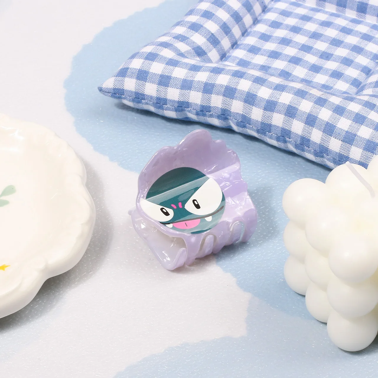 Новый милый покемон, изысканный мультяшный акриловый головной убор с царапинами для волос, заколка в виде акулы на спине