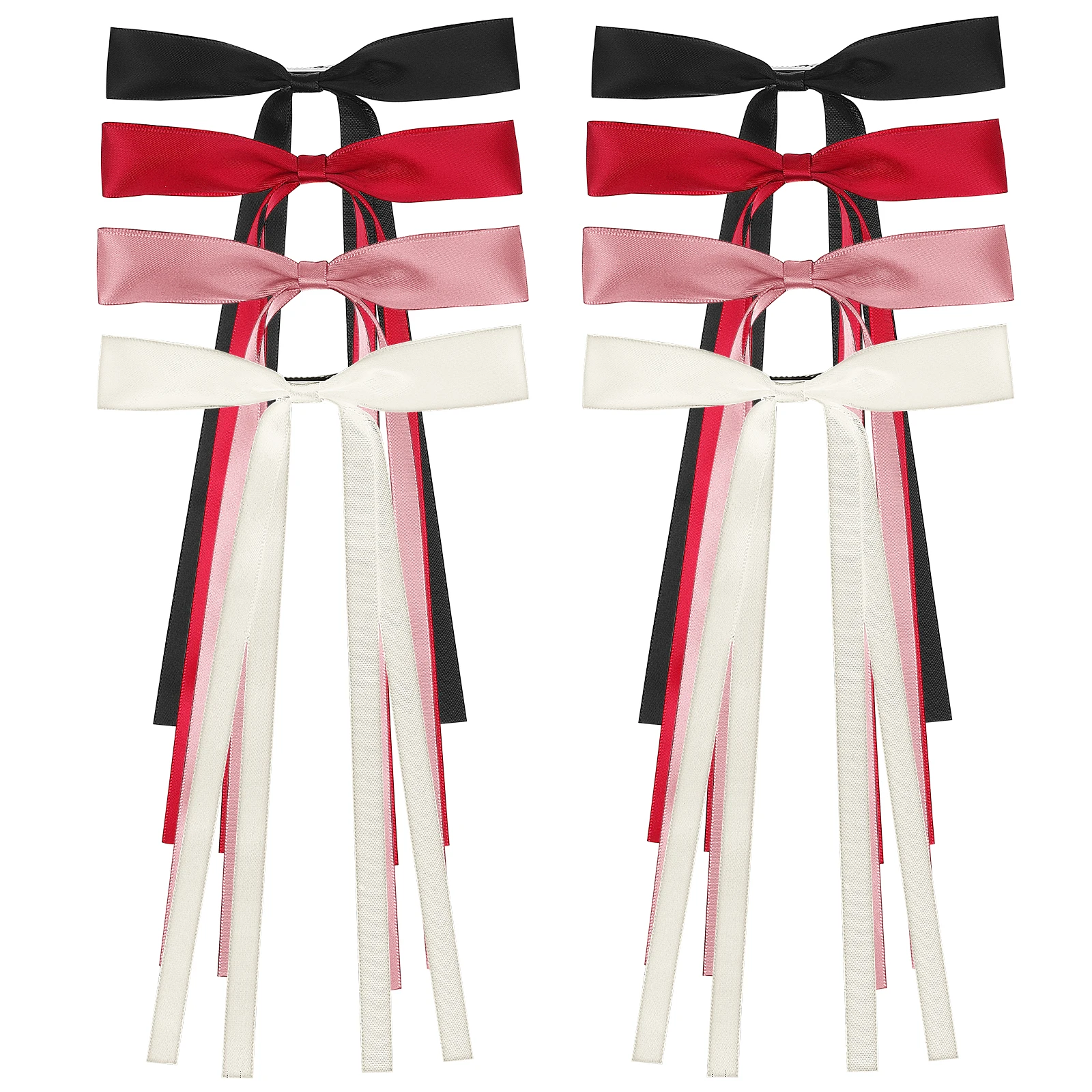 

8 pcs Accessories Women Girl Bow Hairpin Mini Ribbon Clip Bows Various Colors Long Lasting Hair Bows For Women Hair Clips