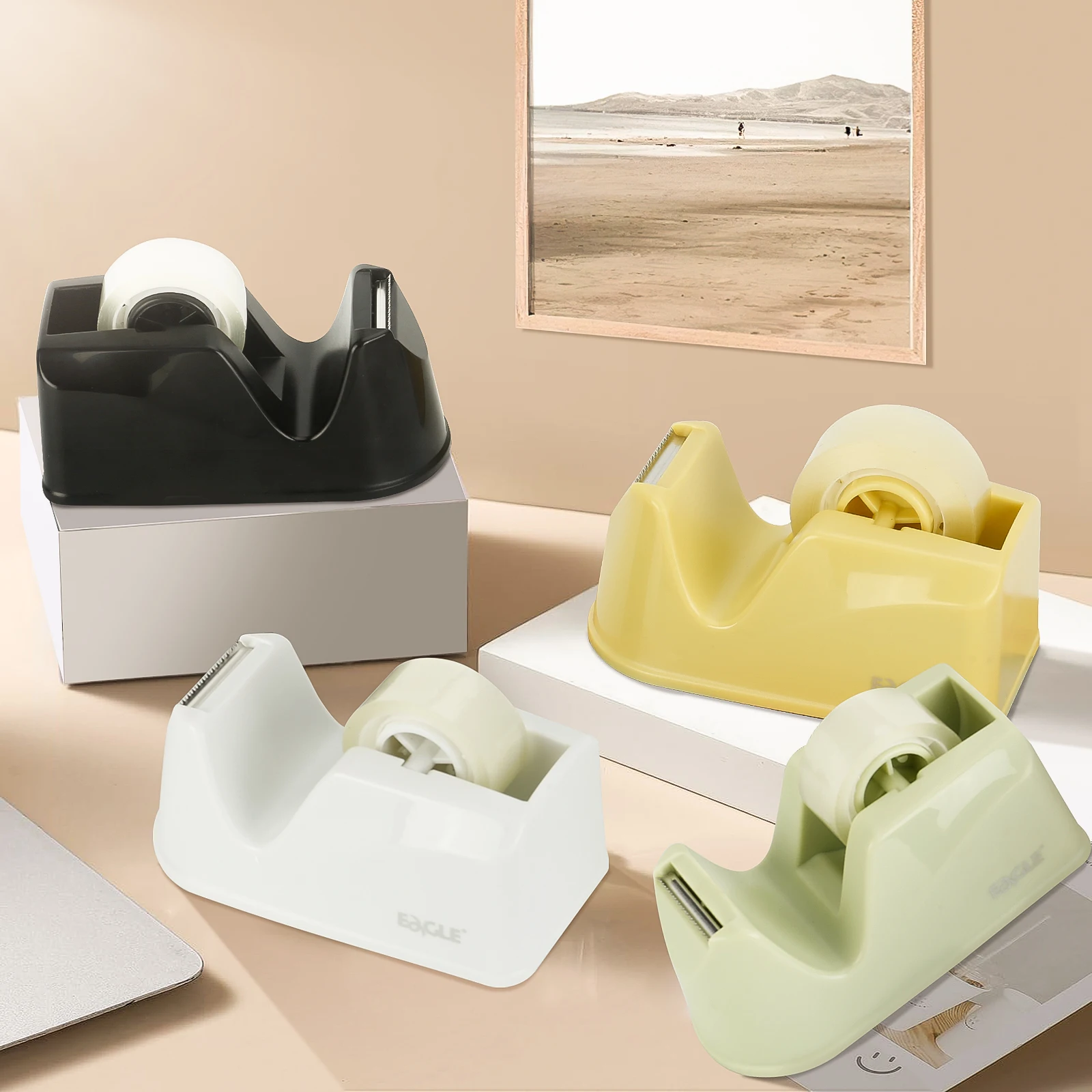 8 롤 투명 테이프 테이프 절단 기계와 접착 테이프 디스펜서 크리 에이 티브 편지지 학교 사무용품 포장