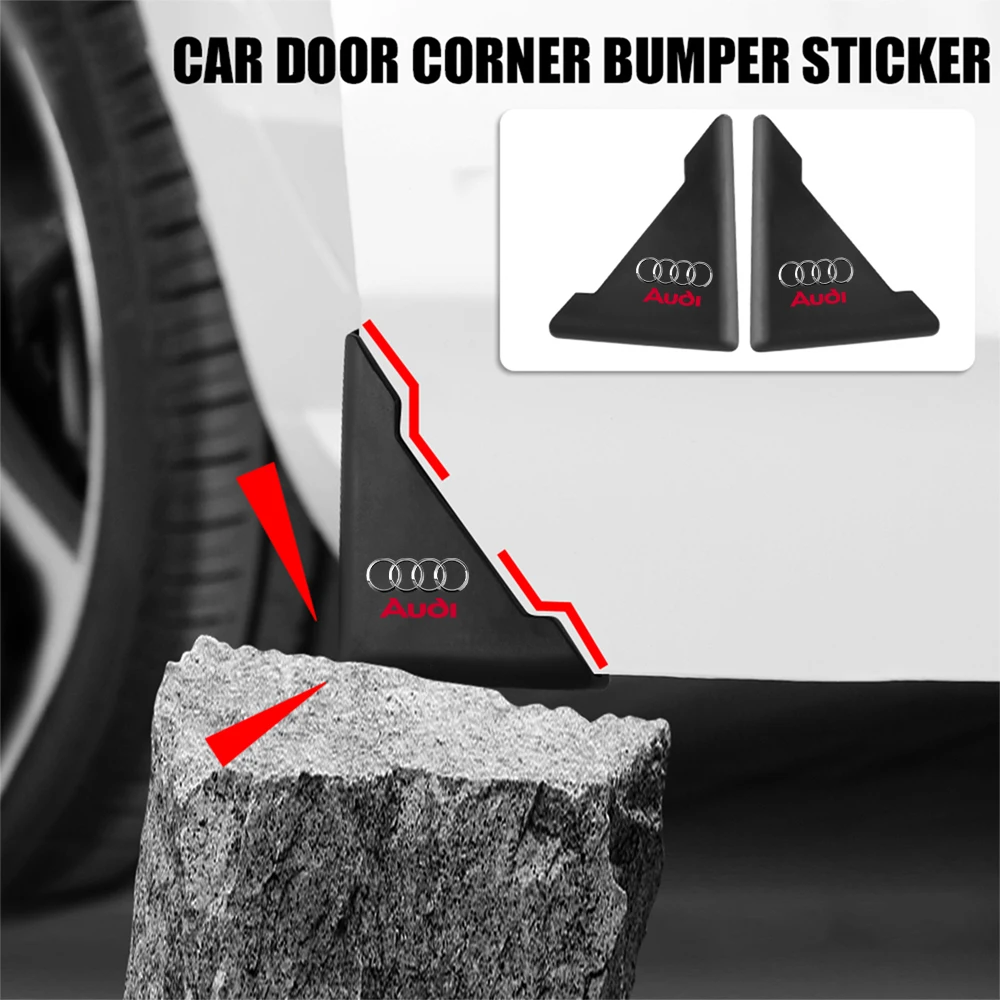 2/4pcs Silicone Car Badges Door Corner Cover Bumper Crash Scratch Protector Valve Cap For Audi b8 8p 8v b6 a6 c7 a3 a5 q5 a4 RS5