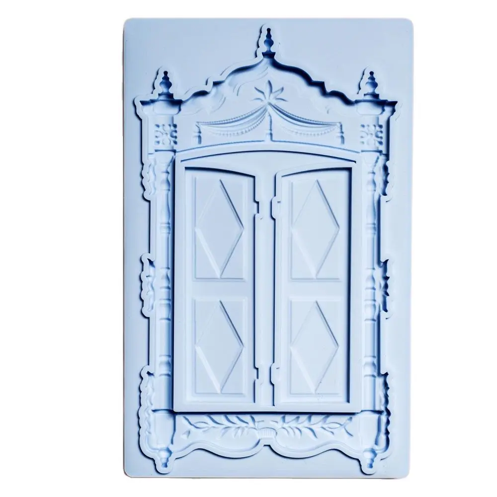 House Retro Door Silicone Fondant Mould Church Gate Window Cake Chocolate Sugarcraft Decoration Baking Mold