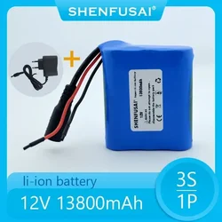 100%.New.12V.13800 mAh.3S1P.Batterie Au Lithium.18650.Batterie Au Lithium Pack Protection Conseil Rechargeable.1A Chargeur.