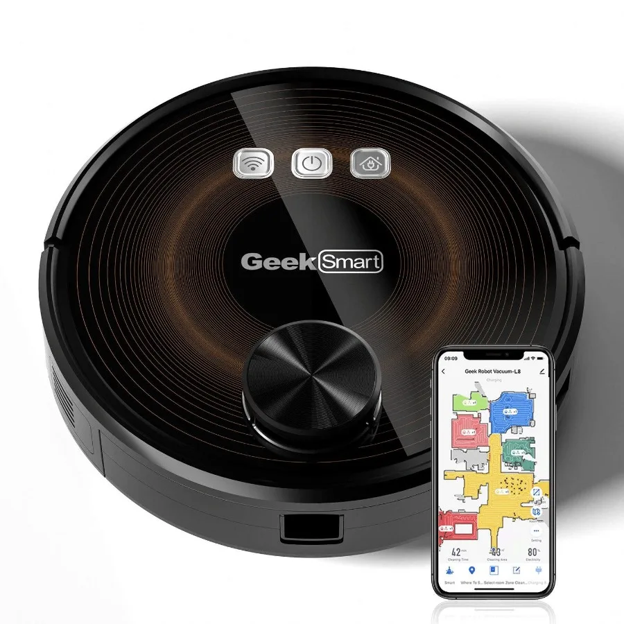 LDS Navigation Robot Vacuum Cleaner - 3-in-1 Vacuum/Sweep/Mop Wi-Fi App Control 2800Pa Suction 3200mAh Battery 160min Runtime S