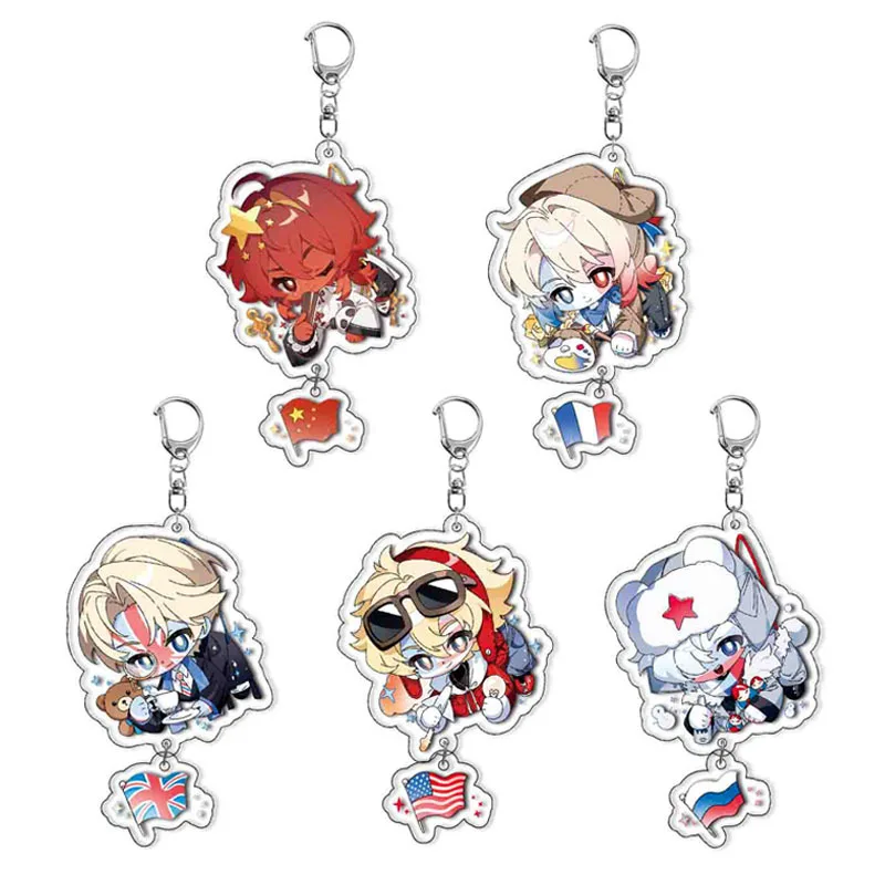 Cartoon Game CountryHumans Cosplay Acrylic Keychain Anime Figure Key Chain Pendant Keyring Xmas Gifts Fans Collection