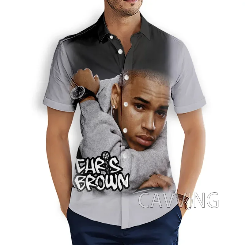 CAVVING 3D Printed  Rapper Chris Brown  Fashion Casual Shirts Men's /Women's  Short Sleeves Loose Breathable Shirts   T02