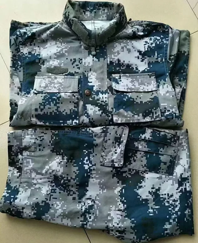 Chinese 07 City Camouflage Uniform Include Jacket Pants Summer Blue