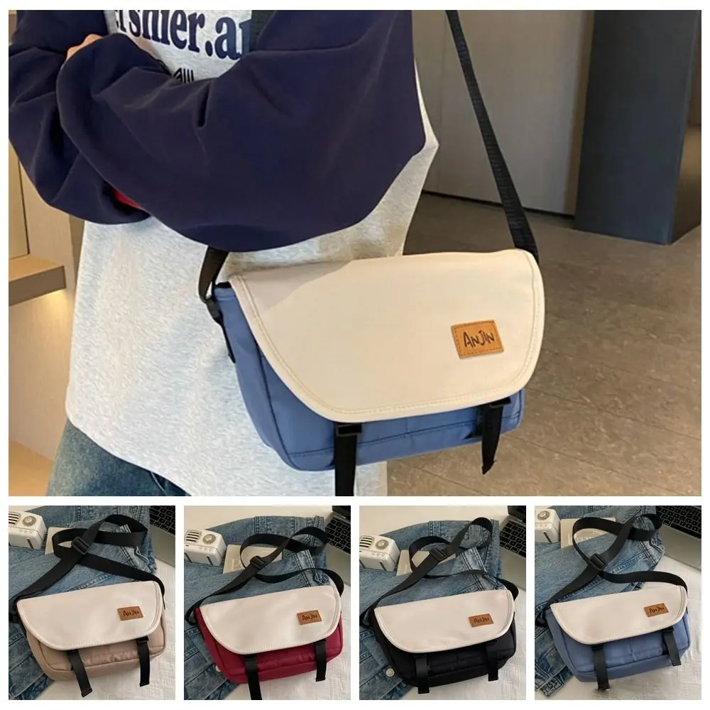 

Large Capacity Nylon Messenger Bag Multi Pocket Sling Crossbody Bag Korean Style Postman Diagonal Bag Women Shoulder Bag Outdoor