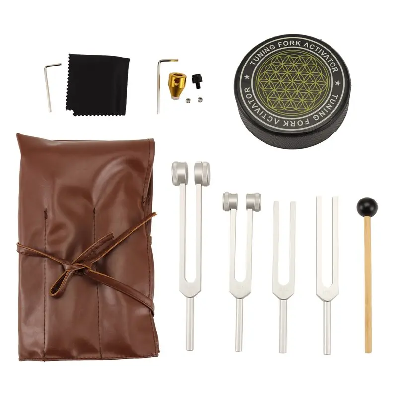 [Portable ABYM】 Tuning Fork Set 128Hz 256Hz 512Hz 432Hz With Activator For Healing,Sound Therapy,Keep Body Style 2