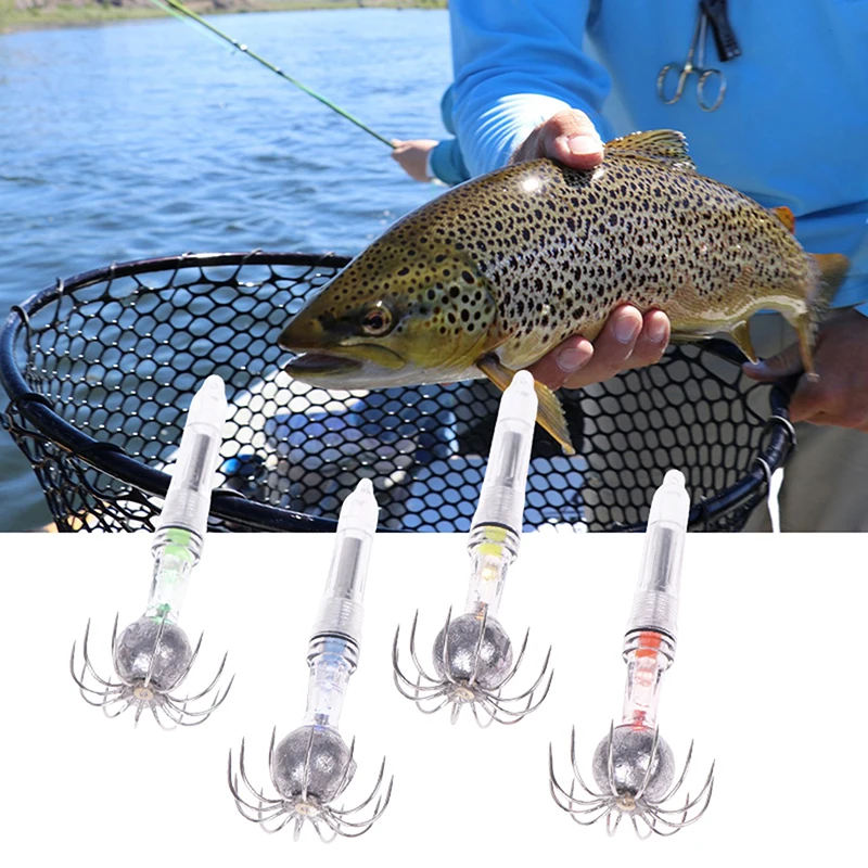 New Fish Lure Light LED Deep Sea Glowing Fishing Hook LED Squid Lure Lamp Underwater Tackle Tools Umbrella Hook Lamp