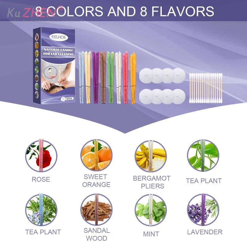 

Свечи для ушей в форме рога (16 свечей + 8 прокладок), диски для индивидуального ухода за ушами, подставки для ушных свечей