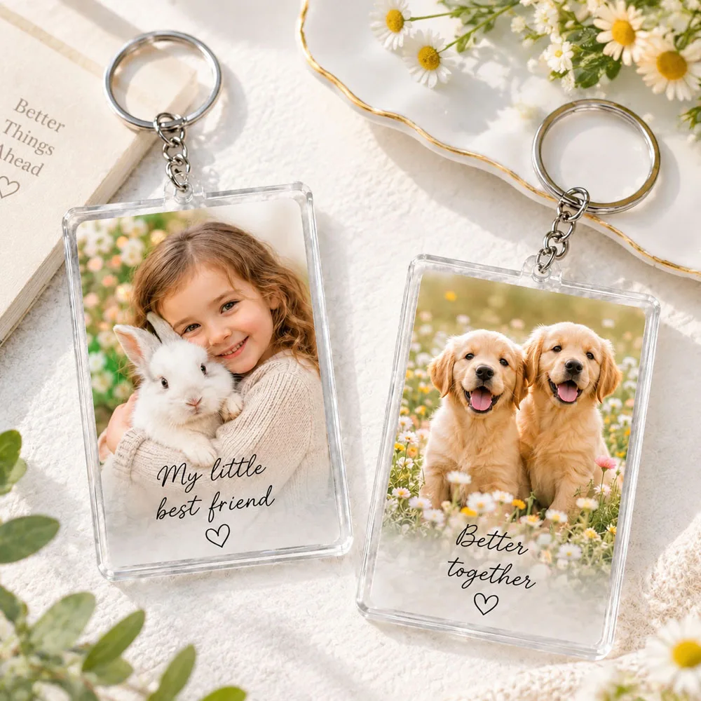 Custom Photo Acrylic Keychain, Personalized Gift