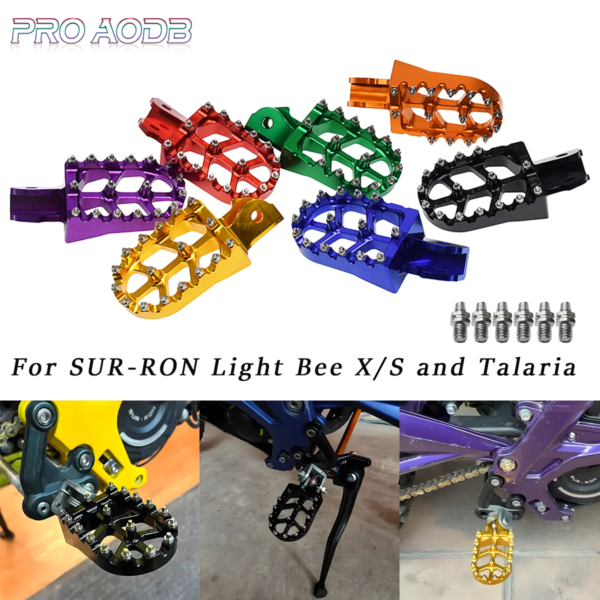 

For Sur-Ron Sur Ron Surron X S Light Bee Off-Road Electric Vehicle Motorcycle CNC Footpegs Footrests Foot Pegs Rests Pedals Pad