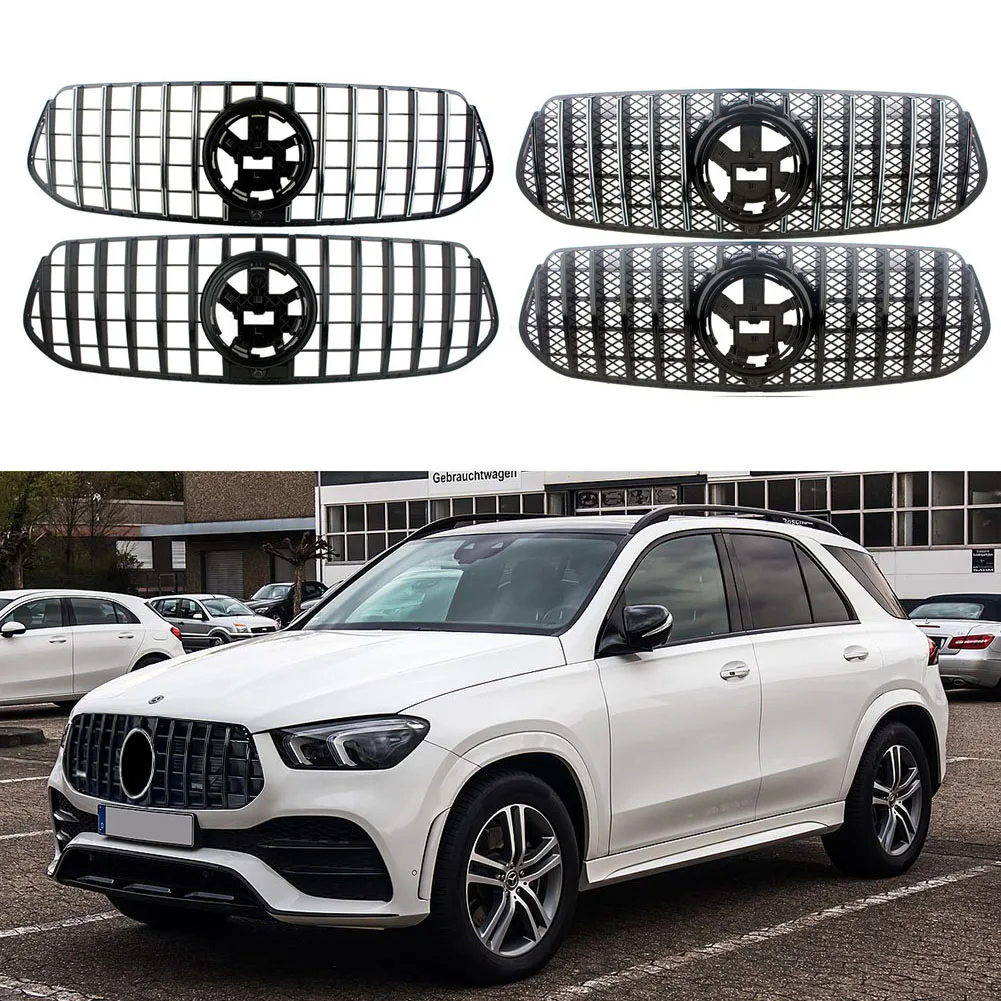 

Front Racing Billet Bumper Mesh Grill Bar Vent Upper Cover For Mercedes-Benz W167 GLE-Class 2020 2021 Deluxe