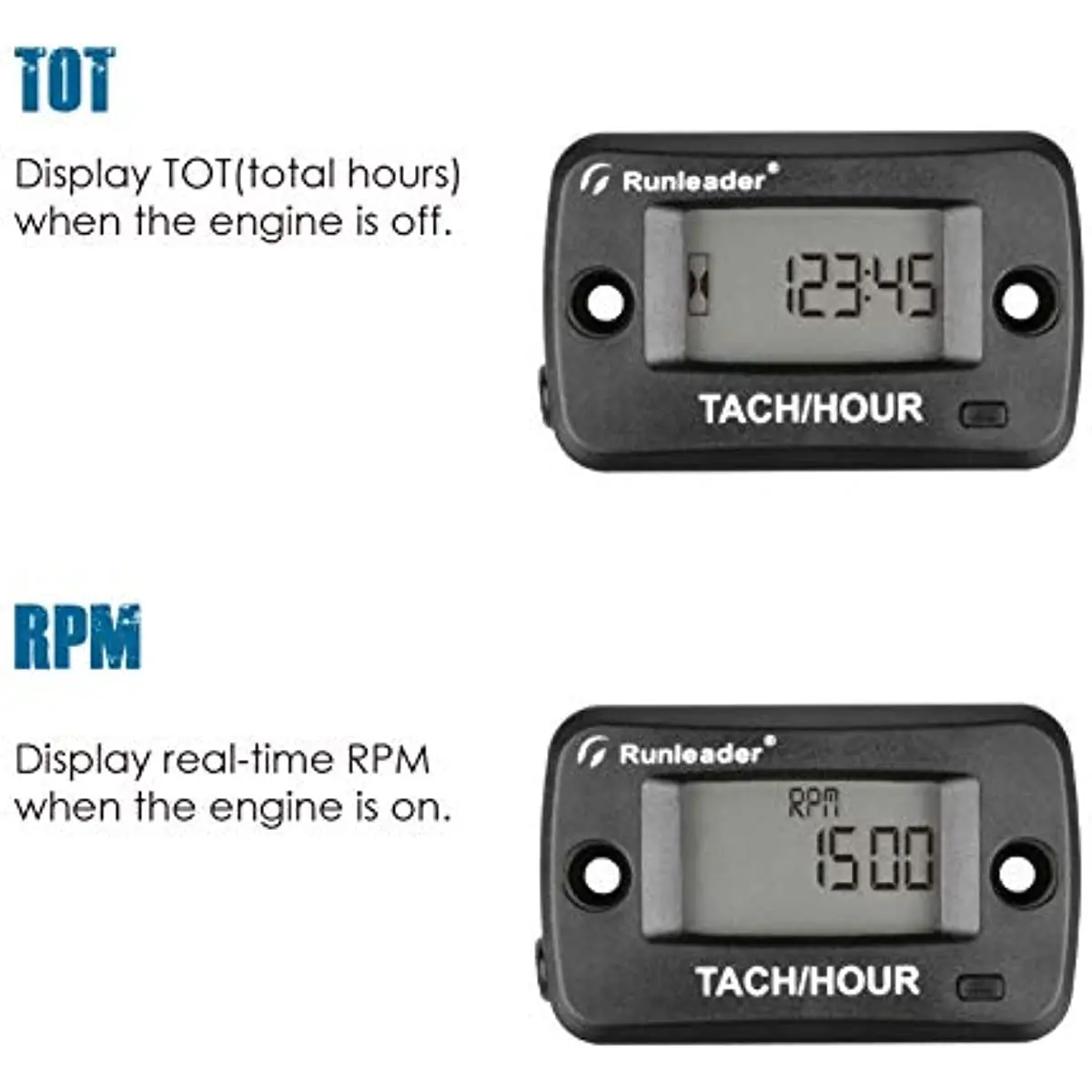 Rotierender wellen tachometer warten digitale stunden zähler programmierung svc zeit max rpm 20000 reset max rpm rotierende welle stunde me – Detail 3