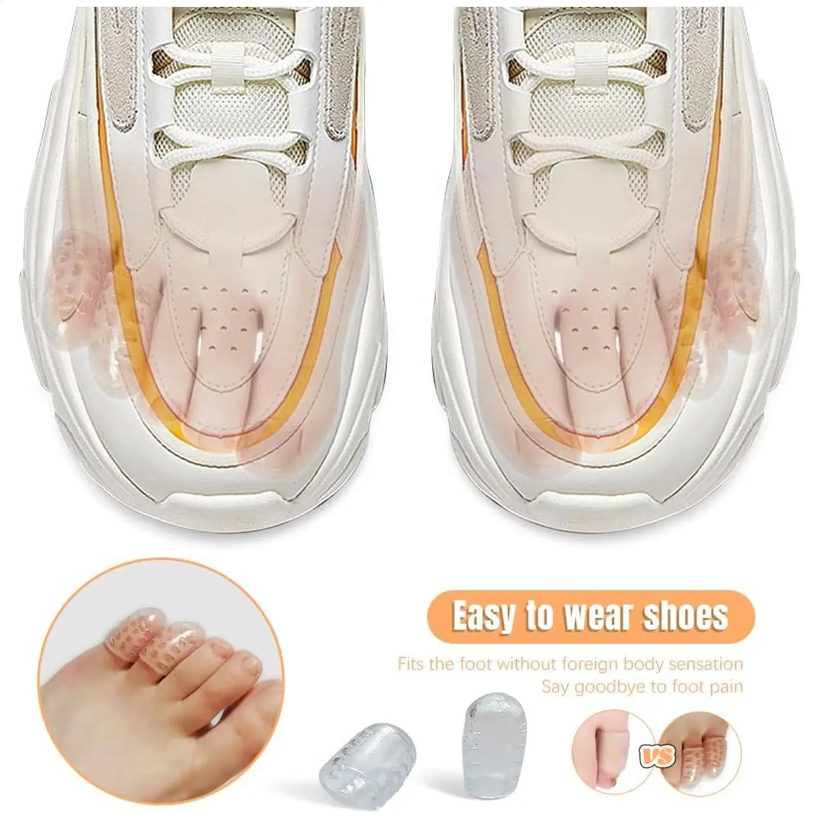 20 Pieces Of Transparent Breathable Silicone Toe Protectors Prevent Blisters, Calluses, And Corns Comfortable And Highly elastic