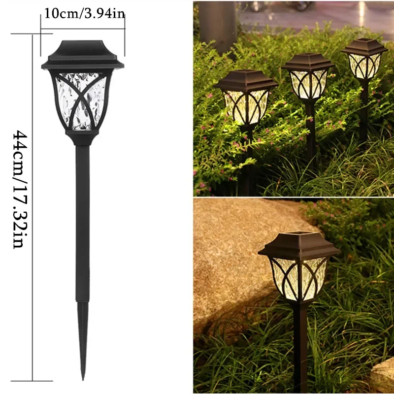 2Pcs Landscape Path Light Outdoor Solar Pathway Light Solar Yard Light Bright Lawn Light Solar Garden Stake Light for Lawn Decor
