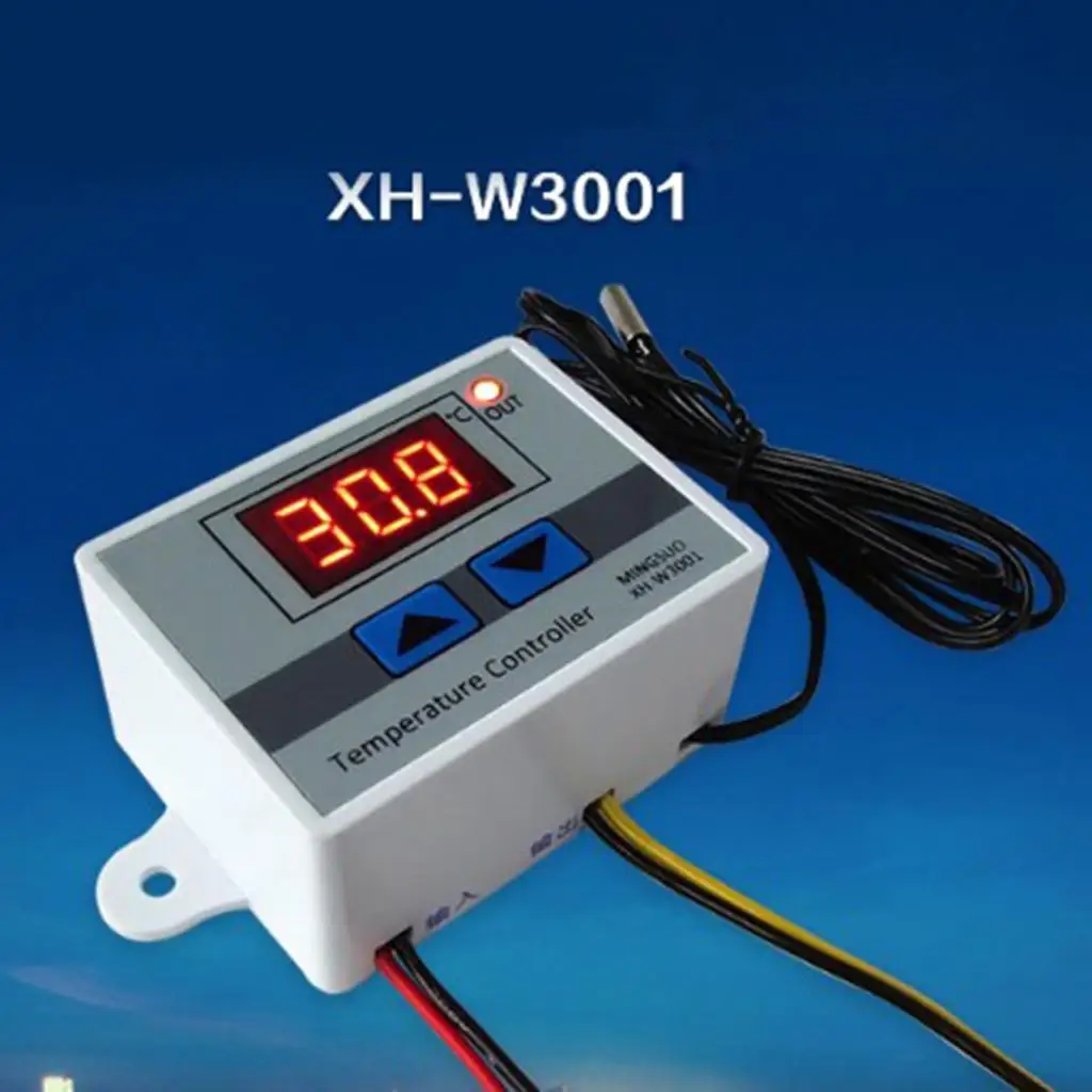Electronic Temperature Controller Thermostat Switch XH-W3001 Adjustable Precision Digital Module for Pet Tank Greenhouse